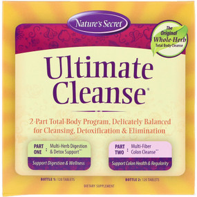 Buy Ultimate Cleanse 120+120 Tabs Nature's Secret Body's Detoxifying Process Online, UK Delivery, Cleanse Detox 