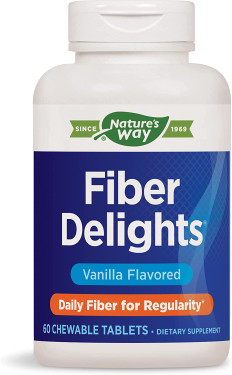 Buy Fiber Delights Vanilla 60 Chew Tabs Enzymatic Therapy Online, UK Delivery, Fiber