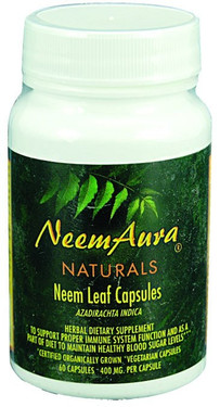 Buy Neem Leaf Capsules (Organic) 60 Caps Neem Aura Naturals Online, UK Delivery, Herbal Remedy Natural Treatment