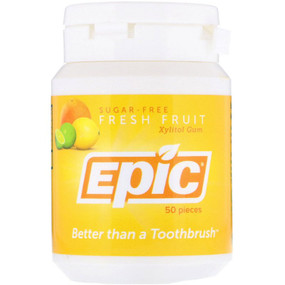 Buy Fresh Fruit Gum Jar 50 PC Epic Xylitol Online, UK Delivery, Oral Care Dental Chewing Gum Mints