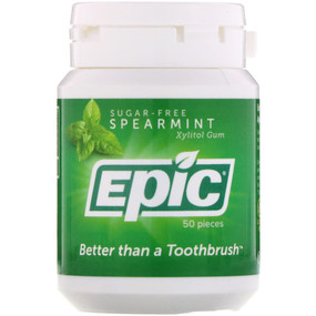 Buy Spearmint Gum Jar 50 PC Epic Xylitol Online, UK Delivery, Oral Care Dental Chewing Gum Mints