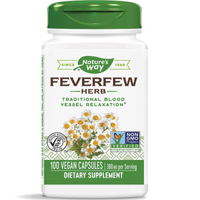 Buy Nature's Way Feverfew 100 Caps Migraines Online, UK Delivery