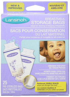 Buy Breast Milk Storage Bags 25 Pre-Sterilized Bags Lansinoh Online, UK Delivery, Baby Bottle Feeding