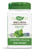 UK Buy Melissa Leaves Lemon Balm 500mg 100 Caps Nature's Way, Digestion