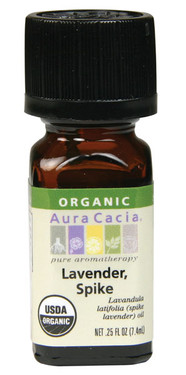Buy Essential Oil Organic Spike Lavender 0.25 oz Aura Cacia Online, UK Delivery, Aromatherapy Essential Oils