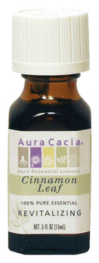 Buy Aura Cacia Cinnamon Leaf 100% Pure Essential Oil 0.5 oz bottle Online, UK Delivery, Aromatherapy Essential Oils