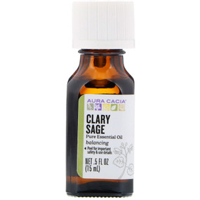 Buy Aura Cacia Clary Sage 100% Pure Essential Oil 0.5 oz bottle Online, UK Delivery, Aromatherapy Essential Oils