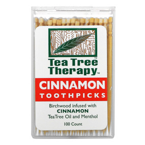 Cinnamon Toothpicks 100 ct, Tea Tree Therapy, UK Supplements