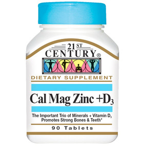 Buy Cal Mag Zinc + D3 90 Tabs 21st Century Health Online, UK Delivery, Mineral Supplements
