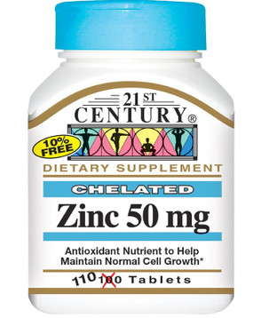 Buy Zinc 50 mg 110 Tabs 21st Century Health Online, UK Delivery, Mineral Supplements