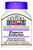 Buy Papaya Enzyme 100 Chewable Tabs 21st Century Health Online, UK Delivery, Enzymes Papaya Papain