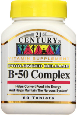 Buy B-50 Complex 60 Tabs 21st Century Health Online, UK Delivery, Vitamin B Complex