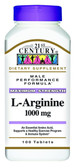Buy L-Arginine Maximum Strength 1000 mg 100 Tabs 21st Century Health Online, UK Delivery, Amino Acid