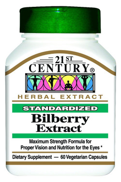 Buy Bilberry Extract 60 Veggie Caps 21st Century Health Online, UK Delivery, Eye Support Supplements Vision Care Bilberry