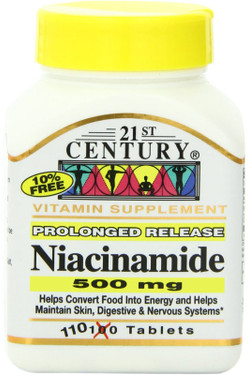 Buy Niacinamide 500 mg 110 Tabs 21st Century Health Online, UK Delivery, Vitamin B3 Niacinamide