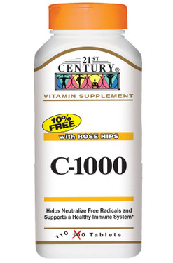 Buy C-1000 with Rose Hips 1000 mg 110 Caplets 21st Century Health Online, UK Delivery, Vitamin C Rose Hips