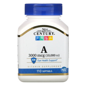 Buy Vitamin A 10000 IU 110 sGels 21st Century Health Online, UK Delivery, Vitamin A