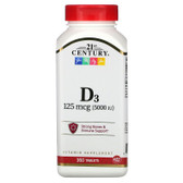 Buy Vitamin D3 5000 IU 360 Tabs 21st Century Health Online, UK Delivery, Vitamin D3