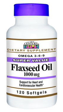Buy Flaxseed Oil 1000 mg 120 sGels 21st Century Health Online, UK Delivery, EFA Omega EPA DHA
