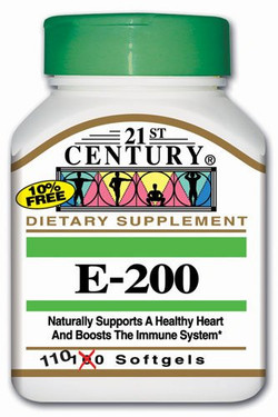 Buy E-200 110 sGels 21st Century Health Online, UK Delivery, Vitamin E