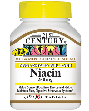 Buy Niacin 250 mg 110 Tabs 21st Century Health Online, UK Delivery, Vitamin B3 Niacin
