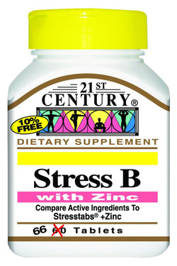 Buy Stress B with Zinc 66 Tabs 21st Century Health Online, UK Delivery, Vitamin B Complex Stress