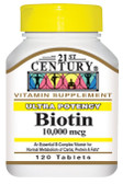 Buy Biotin 100 mcg 120 Tabs 21st Century Health Online, UK Delivery, Vitamin B Biotin