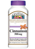 Buy Cinnamon 500mg 120 Veggie Caps 21st Century Health Online, UK Delivery, Herbal Remedy Natural Treatment
