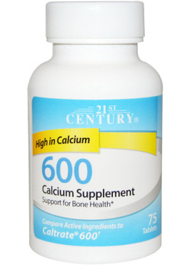 Buy Calcium Supplement 600 75 Tabs 21st Century Health Online, UK Delivery, Mineral Supplements