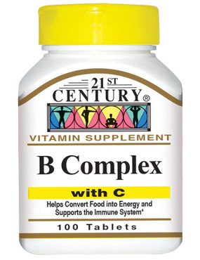 Buy B Complex Natural with C 100 Caplets 21st Century Health Online, UK Delivery, Vitamin B Complex
