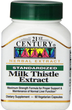 Buy Milk Thistle Extract 60 Veggie Caps 21st Century Health Online, UK Delivery, Milk Thistle Silymarin Liver Cleanse Detox Cleansing