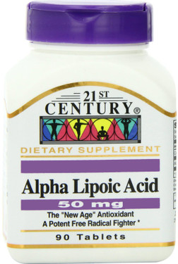 Buy Alpha Lipoic Acid 50 mg 90 Tabs 21st Century Health Online, UK Delivery, Antioxidant ALA