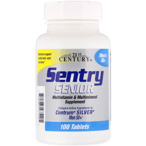 Buy Sentry Senior Men's 50+ Multivitamin & Multimineral Supplement 100 Tabs 21st Century Health Online, UK Delivery, Multivitamins For Men