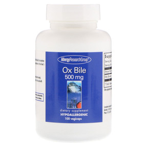 Buy Ox Bile 500 mg 100 Veggie Caps Allergy Research Group Online, UK Delivery, Enzymes Bile Acid