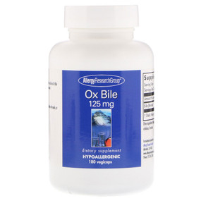 Buy Ox Bile 125 mg 180 Veggie Caps Allergy Research Group Online, UK Delivery, Enzymes Bile Acid
