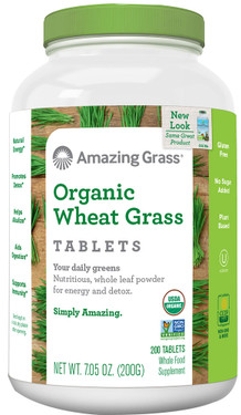 Buy Organic Wheat Grass Tabs 1000 mg 200 Tabs Amazing Grass Online, UK Delivery, Gluten Free Green Foods Superfoods