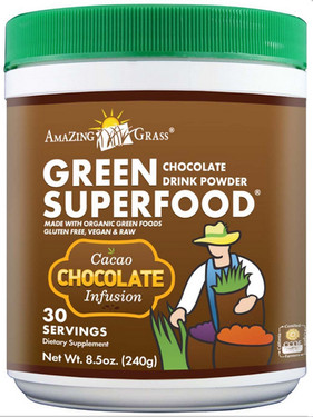 Buy Green SuperFood Chocolate Drink Powder 8.5 oz (240 g) Amazing Grass Online, UK Delivery, Superfoods Green Food