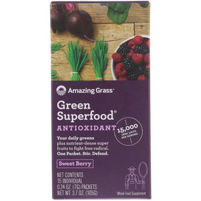 Buy Green SuperFood Antioxidant Berry Drink Powder 15 Individual Packets 7 g Each Amazing Grass Online, UK Delivery, Superfoods Green Food