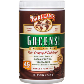 Buy Greens Supplement Powder Formula Chocolate Silk 9.52 oz (270 g) Barlean's Online, UK Delivery, Superfoods Green Food