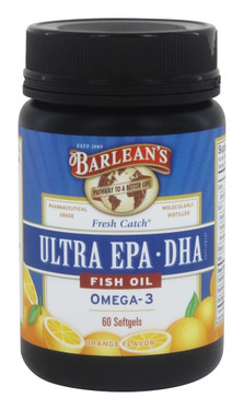 Buy Fresh Catch Fish Oil Ultra EPA-DHA Double Potency Orange 1000 mg 60 sGels Barlean's Online, UK Delivery