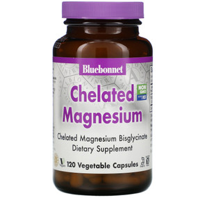 Buy Chelated Magnesium 120 Vcaps Bluebonnet Nutrition Online, UK Delivery, Mineral Supplements