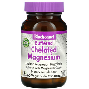 Buy Buffered Chelated Magnesium 60 Vcaps Bluebonnet Nutrition Online, UK Delivery, Mineral Supplements