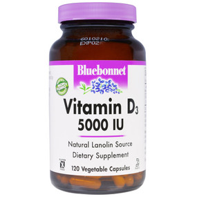 Buy Vitamin D3 5000 IU 120 Vcaps Bluebonnet Nutrition Online, UK Delivery, Vitamin D3