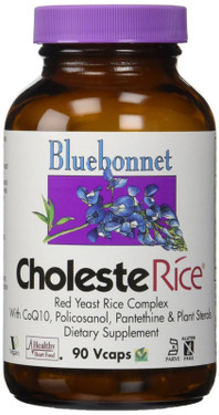 Buy CholesteRice Red Yeast Rice Complex 90 Vcaps Bluebonnet Nutrition Online, UK Delivery, Cardiovascular Cholesterol Balance Support Red Yeast Rice Coenzyme Q10