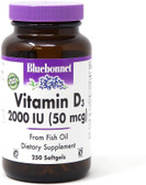 Buy Vitamin D3 2000 IU 250 sGels Bluebonnet Nutrition Online, UK Delivery, Vitamin D3