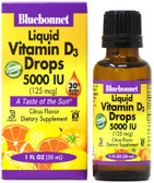 Buy Liquid Vitamin D3 Drops Citrus 5000 IU 1 oz (30 ml) Bluebonnet Nutrition Online, UK Delivery, Vitamin D3