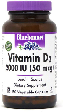 Buy Vitamin D3 2000 IU 180 Vcaps Bluebonnet Nutrition Online, UK Delivery, Vitamin D3