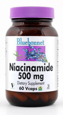 Buy Niacinamide 500 mg 60 Vcaps Bluebonnet Nutrition Online, UK Delivery, Vitamin B3 Niacinamide