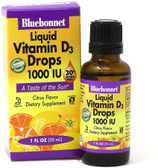 Buy Liquid Vitamin D3 Drops Natural Citrus Flavor 1000 IU 1 oz (30 ml) Bluebonnet Nutrition Online, UK Delivery, Vitamin D3