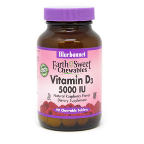 Buy UK Chewable Vitamin D3 5000IU 90 Tabs, Bluebonnet